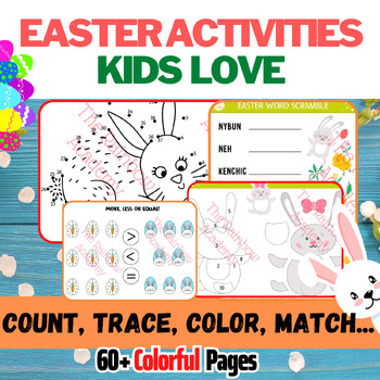 Preview of Easter Activities | More or less | Fun Activities for Kindergarten & Grade one