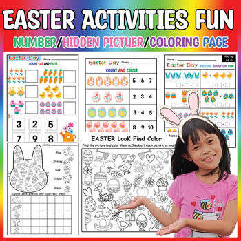 Preview of Easter Activities |Numbers,Addition,Subtraction,Coloring Page,Hidden picture,etc