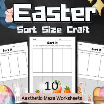Preview of Easter Activities Sort by Size Tall and short Craft Cutting Spring STEM April