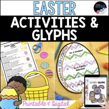 Preview of Easter Activities, Crafts, Bunny Glyphs, Writing Prompts and Bulletin Board