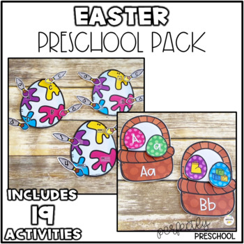 Preview of Easter Activities for Math and Literacy Centers Preschool and Pre-K