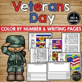 Veterans Day Activities for Writing and Math | Color by Nu