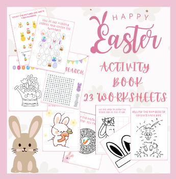 Preview of Easter Activity Book |23 Worksheets | Kindergarten & 1st Grade| Spring No prep.