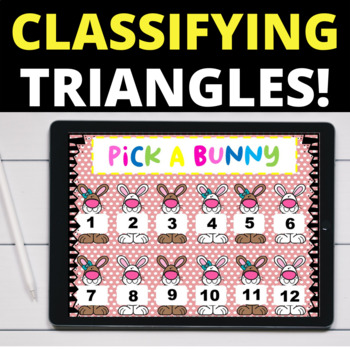 Preview of Easter Activity Classifying Triangles by Sides & Angles Grade 4 Digital Resource
