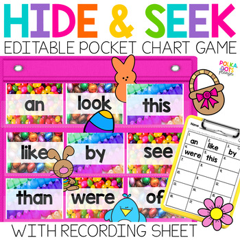 Preview of Easter Activity |  HIDE AND SEEK Pocket Chart Game with Editable Cards