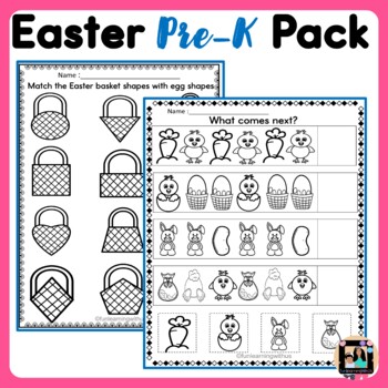 Preview of Easter Activity Pack for Preschool & Kindergarten | Holiday No Prep Worksheets