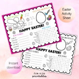 Easter Activity Placemat/Sheet