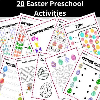 Preview of Easter Activity Printable, Easter Games, Easter Coloring Pages, Happy Easter