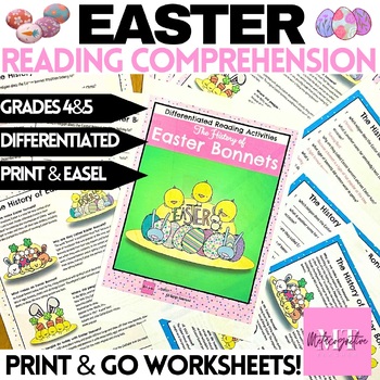 Preview of History of Easter Bonnets Reading Comprehension Worksheets