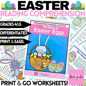 Preview of History of Easter Eggs Reading Comprehension Worksheets