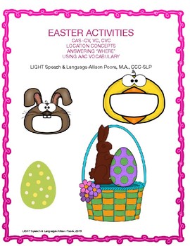 Preview of Easter Activity for CAS, Expressive/ Receptive Language and AAC