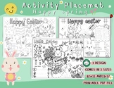 Easter Activity placemats, Activity Coloring Placemats for