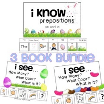 Preview of Easter Adapted Book BUNDLE How Many? What Color? What? 1-20 Where?