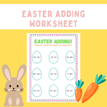 Preview of Easter Adding Worksheet Freebie