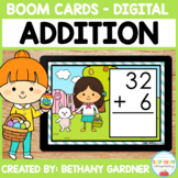 Easter Addition - Boom Cards - Distance Learning - Double Digit