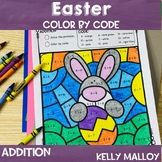 Easter Addition Color by Number Easter Bunny Eggs Spring M