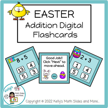 Preview of Easter Addition Flashcard Game - to 10 - Digital