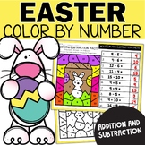 Easter Addition Subtraction Facts Color by Number Workshee