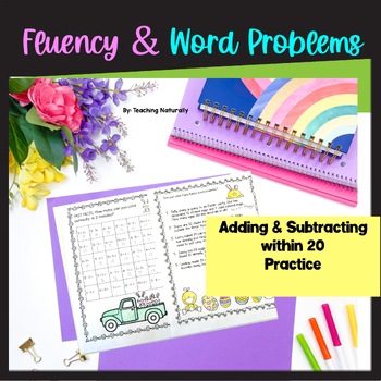 Easter Addition Subtraction within 20 Worksheets by Teaching Naturally