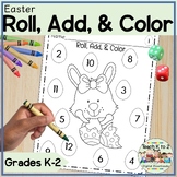 Roll and Color Easter Math Fluency Worksheets Kindergarten