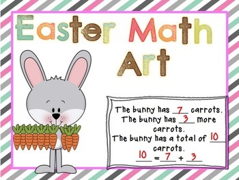 Preview of Easter Addition and Subtraction Math Art