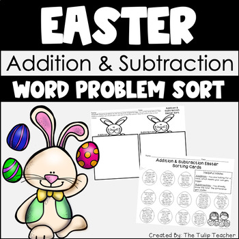 Preview of Easter Addition and Subtraction Word Problem Sort
