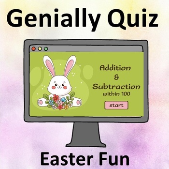 Preview of Easter Addition and Subtraction within 100. Interactive quiz