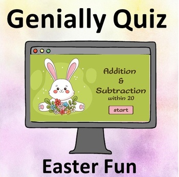 Preview of Easter Addition and Subtraction within 20. Interactive quiz