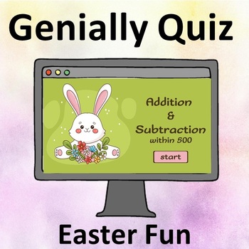 Preview of Easter Addition and Subtraction within 500. Interactive quiz