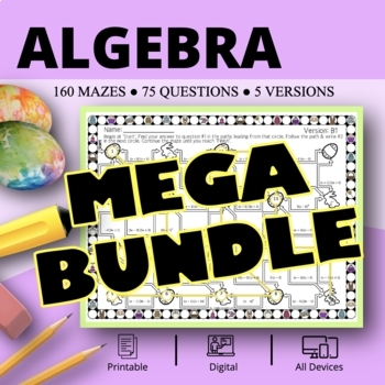 Preview of Easter: Algebra BUNDLE Maze Activity