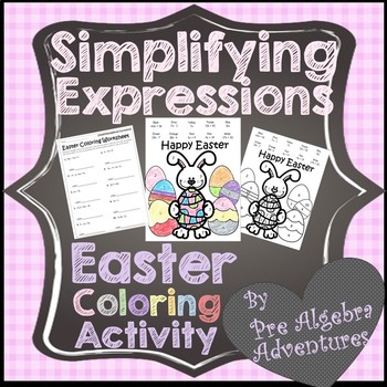 Preview of Easter Algebraic Expressions Activity {Easter Middle School}