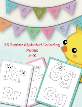 Preview of Easter Alphabet Coloring Pages