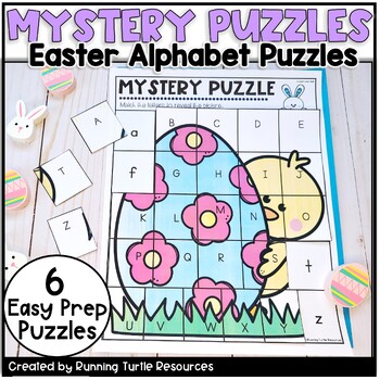 Preview of Easter Mystery Puzzles, Preschool Easter Letter Matching and Beginning Sounds