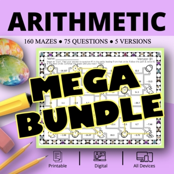 Preview of Easter: Arithmetic BUNDLE Maze Activity