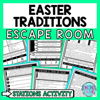 Preview of Easter Around the World Escape Room Stations - Reading Comprehension Activity