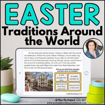 Preview of Easter Around the World Reading Comprehension |  BOOM CARDS™