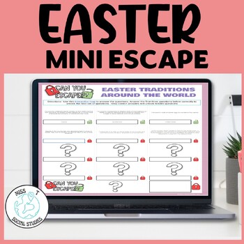 Preview of Easter Around the world Social Studies Activity: Self-Checking Mini Escape