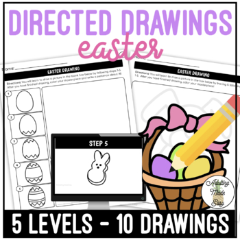 Preview of Easter Art Directed Drawing Worksheets
