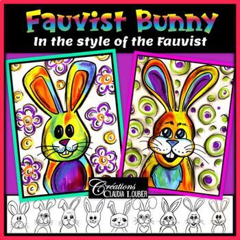 Preview of Easter Art Lesson Plan : Fauvist Bunny - In the Style of Fauvist