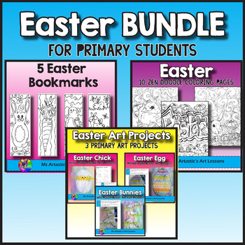 Preview of Easter Art Projects, Coloring Pages, and Bookmarks