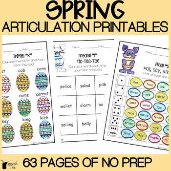 Preview of Spring Articulation Activities ALL SOUNDS | Easter Articulation