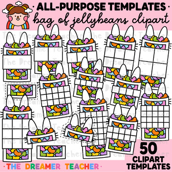 Preview of Easter Bag of Jellybeans Clipart Templates