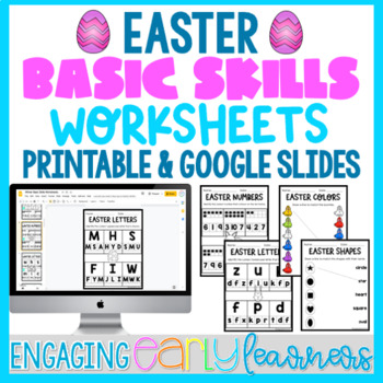 Preview of Easter Basic Skills Worksheets | Preschool Pre-K Kindergarten