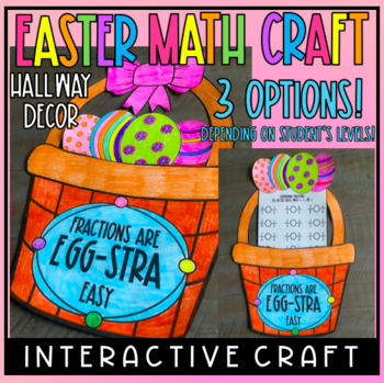 Preview of Easter Basket Fraction Craft March April Hallway, Door Decor Bulletin Board