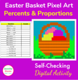 Easter Basket Google Sheets Pixel Art Math Percent Part Wh