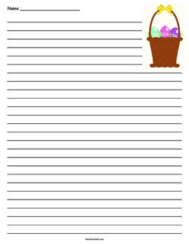 Easter Basket Lined Paper by Teacher Vault | Teachers Pay Teachers