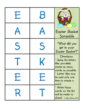 Preview of Easter Basket Scramble