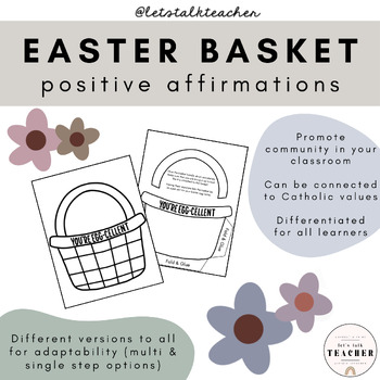 Preview of Easter Basket of Kindness Activity | Positive Affirmations & Community Builder