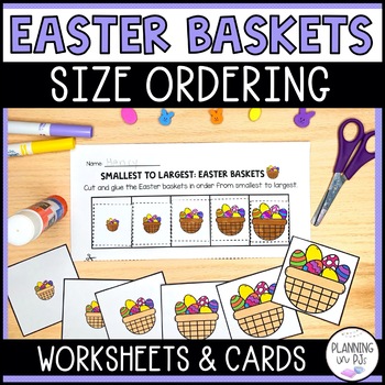 Preview of Easter Baskets Size Ordering | Order by Size | Cut and Glue