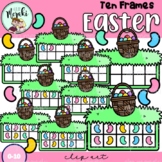 Easter Beans Clip Art Ten Frames. Contando habas Clip Art.
